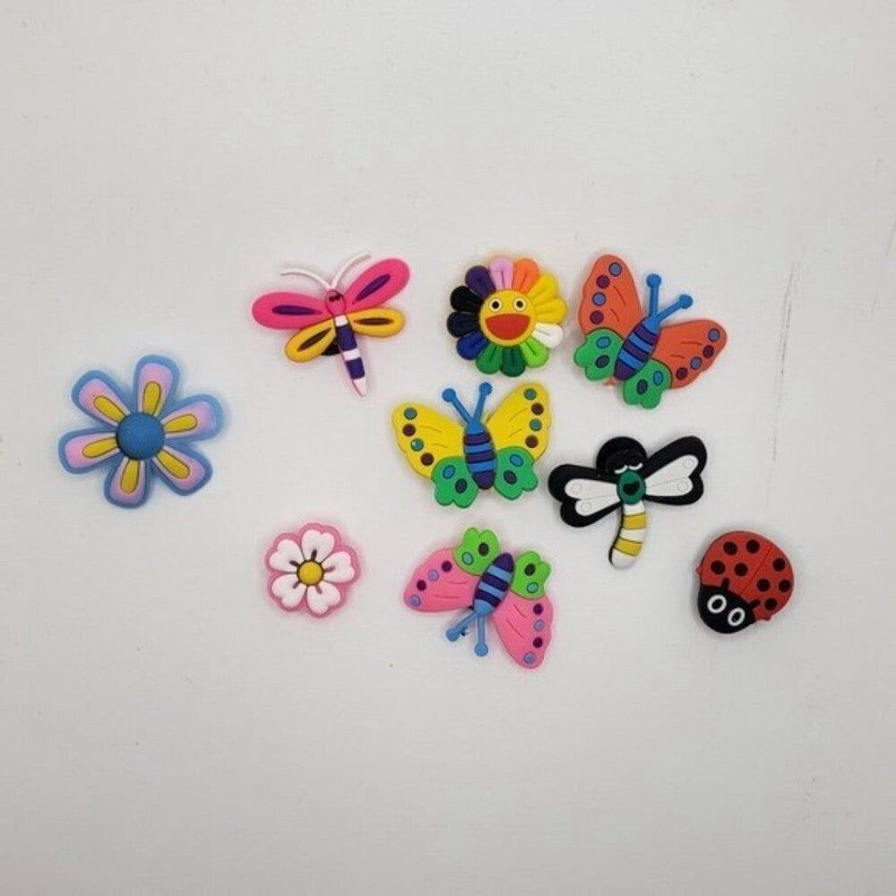 ladybug flower dragonfly butterfly Jibbitz shoe pins charms